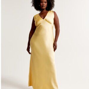 Abercrombie Women's Plunge Cowl Back Silky Maxi Dress NWOT || Color sold out!
